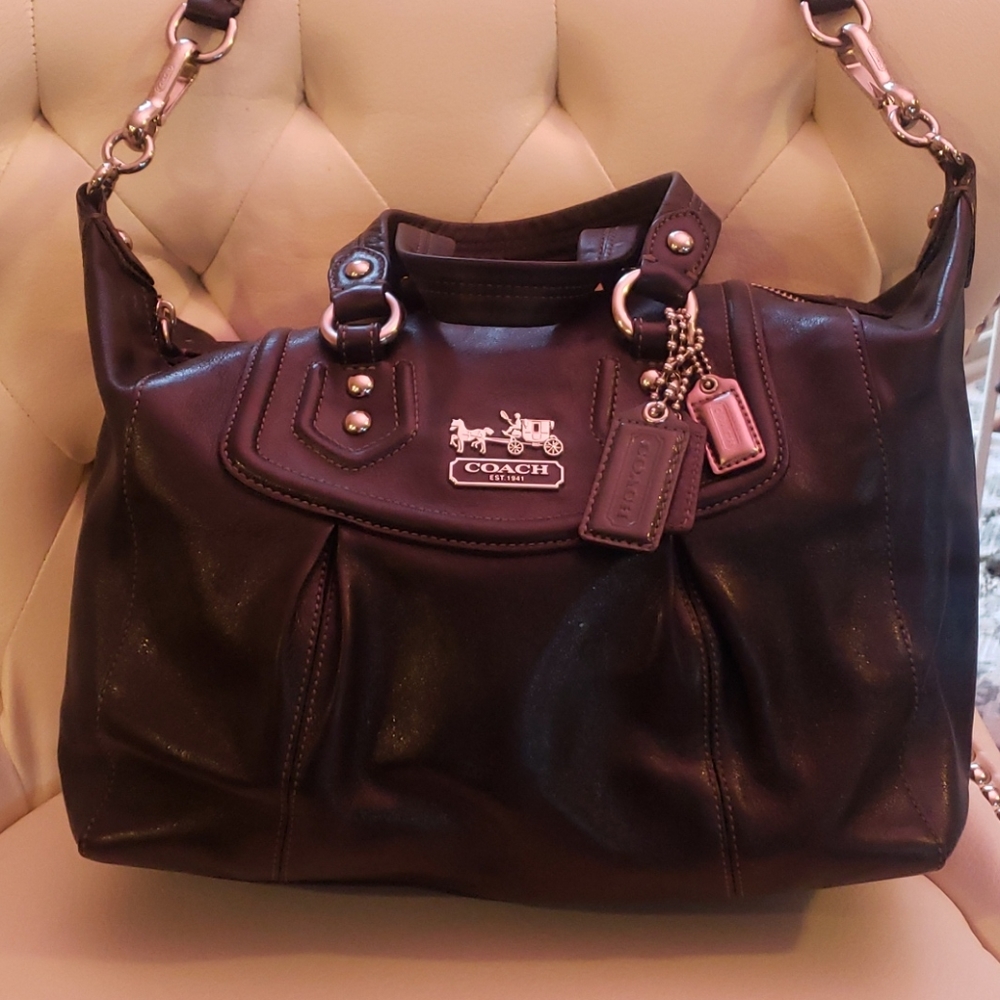 Authentic Black leather Coach purse